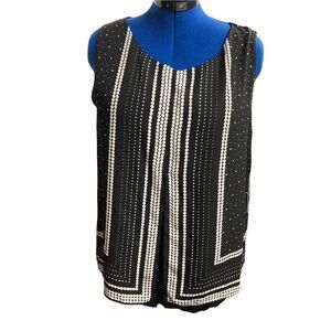 ELLE, Black & White Women’s Top,‎ Size Large, New With Tags,Polyester/Rayon
